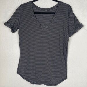 Lululemon Love Tee Striped Army Green Black Medium